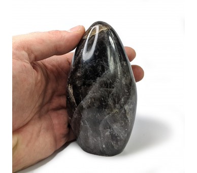 Quartz fumé poli, forme libre, pièce unique, 486 grammes