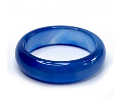 Bague Pierre fine Agate bleue 5 mm