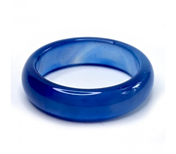 Bague Pierre fine Agate bleue 5 mm