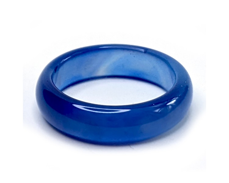 Bague Pierre fine Agate bleue 5 mm