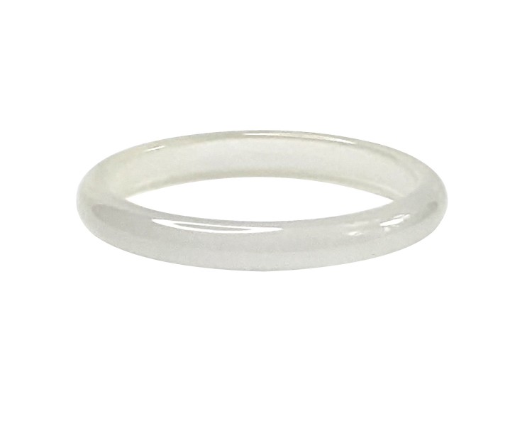 Bague Pierre fine, Agate blanche 2 mm