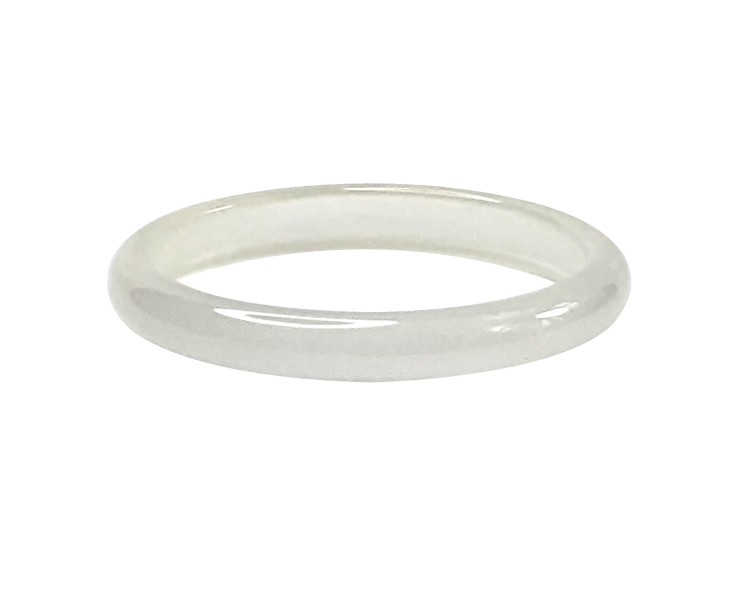 Bague Pierre fine, Agate blanche 2 mm