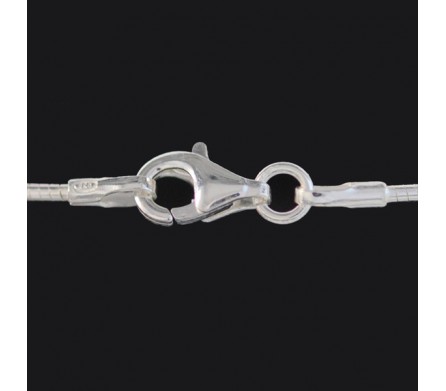 Chaine argent 45 cm (maille miroir bombé)