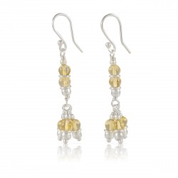 Boucles pendants citrine et argent 925