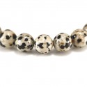Bracelet Jaspe Dalmatien, perles 8 mm